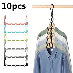 10-Piece Space-Saving Magic Hanger Set - Sturdy Plastic Clothes Organizer (10pcs Color random)