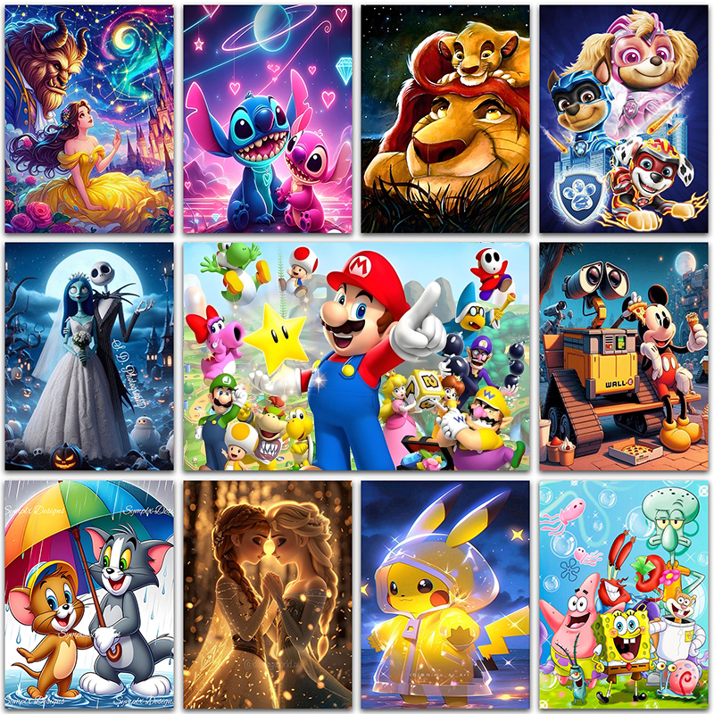 Disney Diamond Painting kits Super Mario lilo and stitch Pokemon SpongeBob Art Full Square&Round embroidery mosaic Cross stitch