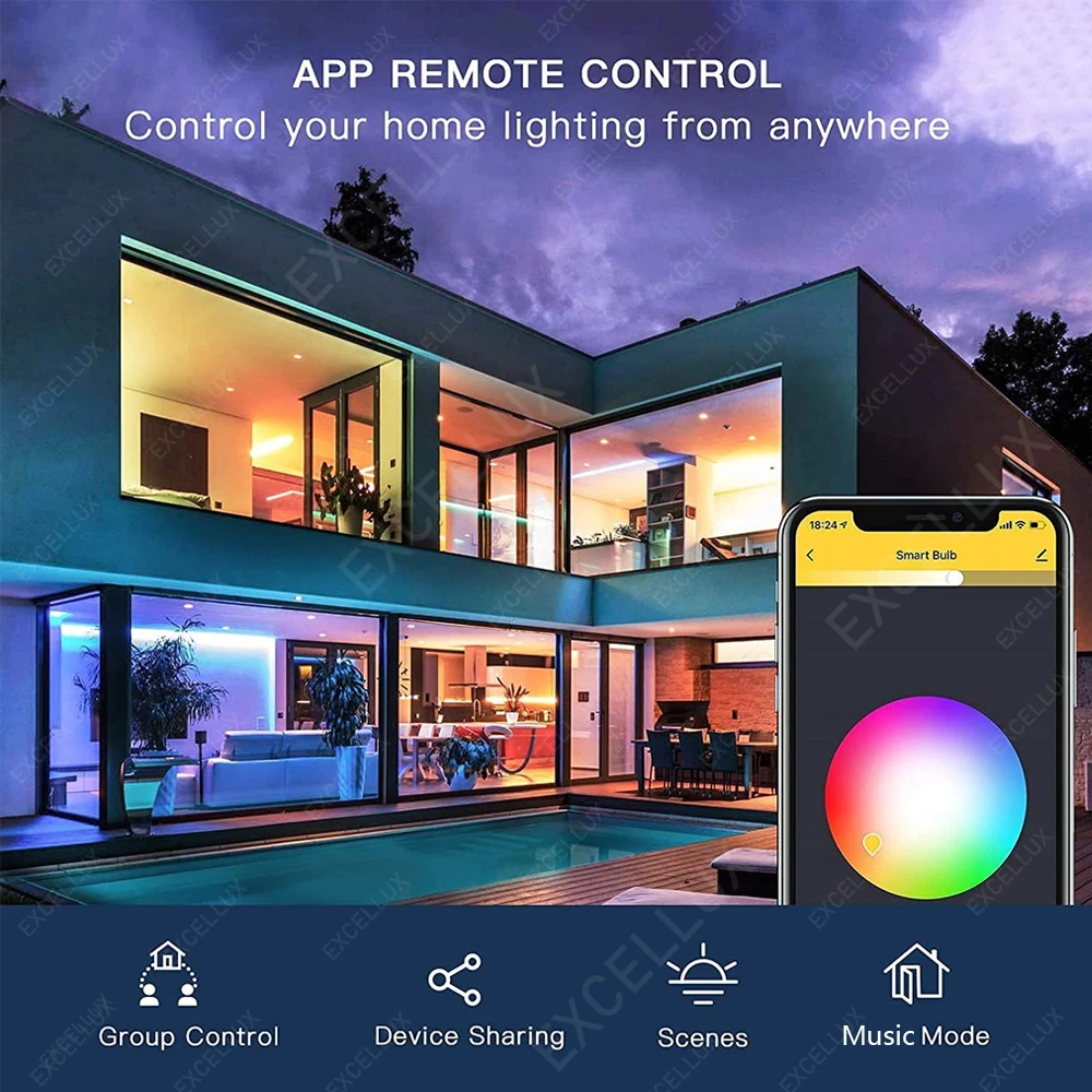 스마트 WiFi Zigbee LED 전구 15W 18W 디밍 가능 E27 RGB+WW+CW 램프 EWelink APP Alexa Google 홈 Smartthings Yandex Alice