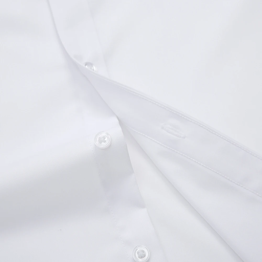 Men's Casual Stretchy Bamboo-fiber Long Sleeve Dress Shirts Without Pocket Standard-fit Formal Business Office Easy Care Shirt