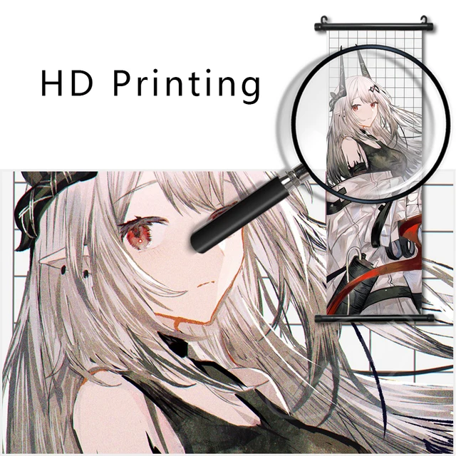 Jogos de anime arknights w kaltsit pintura em tela de madeira maciça  pendurado scroll print pintura cartaz moda decoração para casa - AliExpress