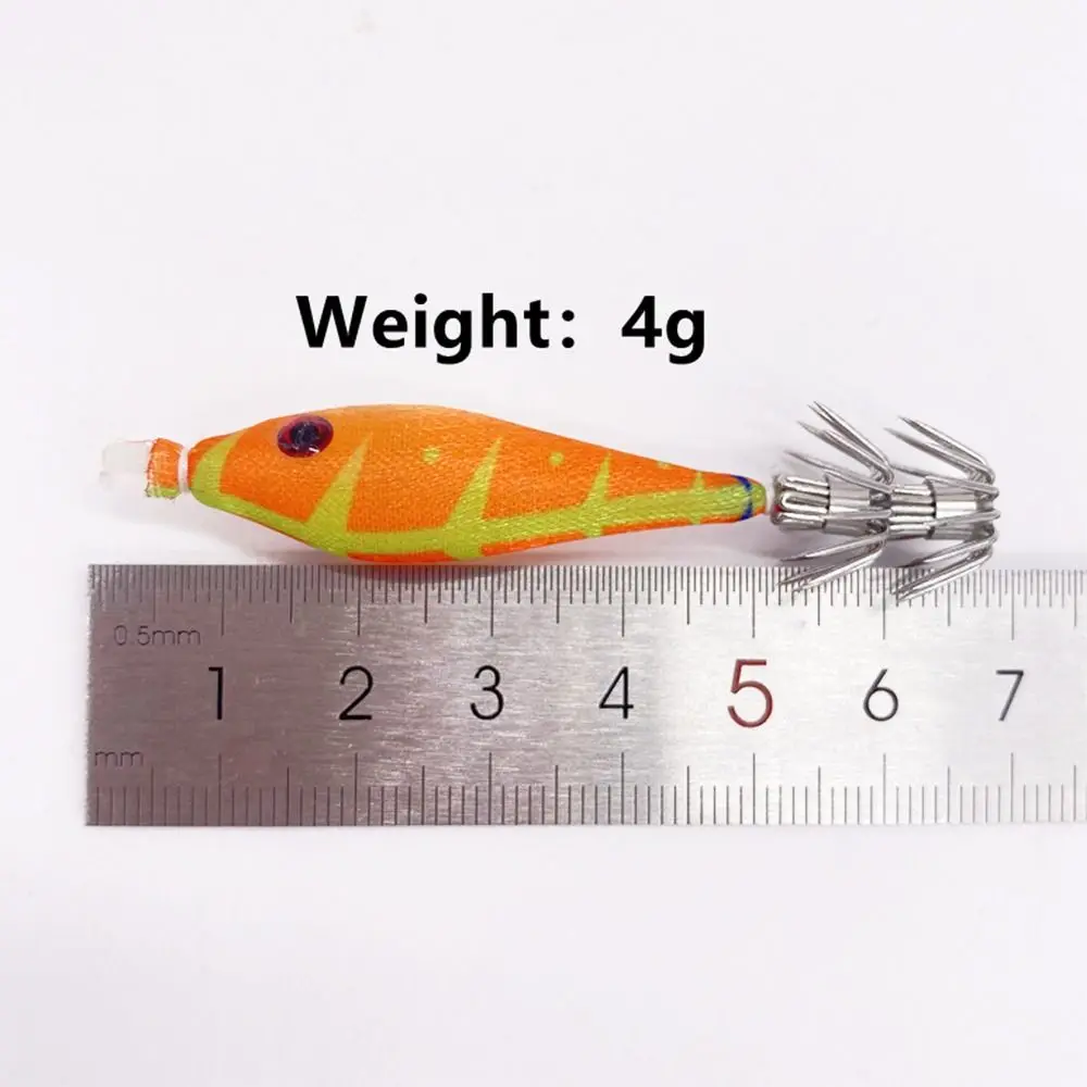 2pcs 68mm 4g Fishing Lure Artificial Squid Hook Jigs Noctilucent Squid Cuttlefish Jigs Lures Spinnerbait Wood Shrimp Sea Fishing