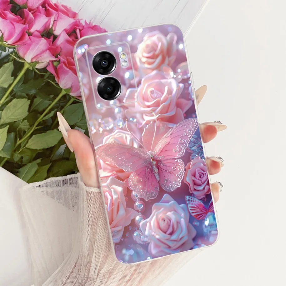 Stylish Flower Butterfly Soft Clear Silicone Phone Case Cover