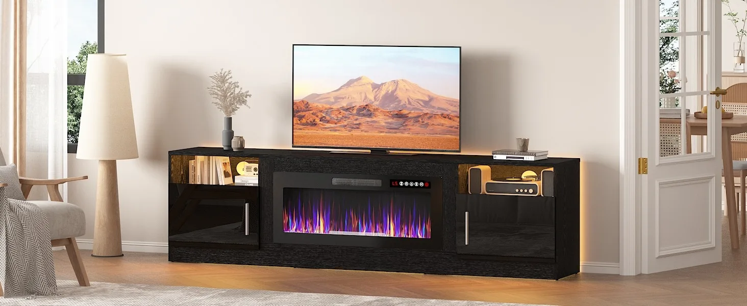 tv stand with fireplace