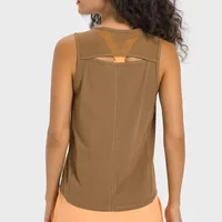 Hip Length Sculpt Tank Top Sweat-wicking Classic Fit Sleeveless Shirts Four-way stretch Mesh Lightweight Running Vest Gym Wear 1
