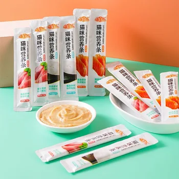 15g*60 Large Capacity Pet Food Cat Snacks Cat Wet Creamy Strips Tuna Cod Chicken Pet Wet Food Pet Supplies For Kitten Cat Treat 2