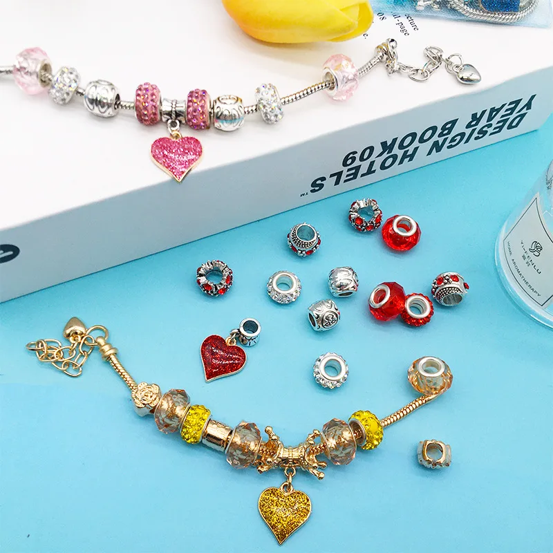 112 PCS Christmas Jewerly Making Kit Charm Bracelet Necklaces Present  Pandora Alloy Beads Set DIY Child Bracelet Free Ship - AliExpress