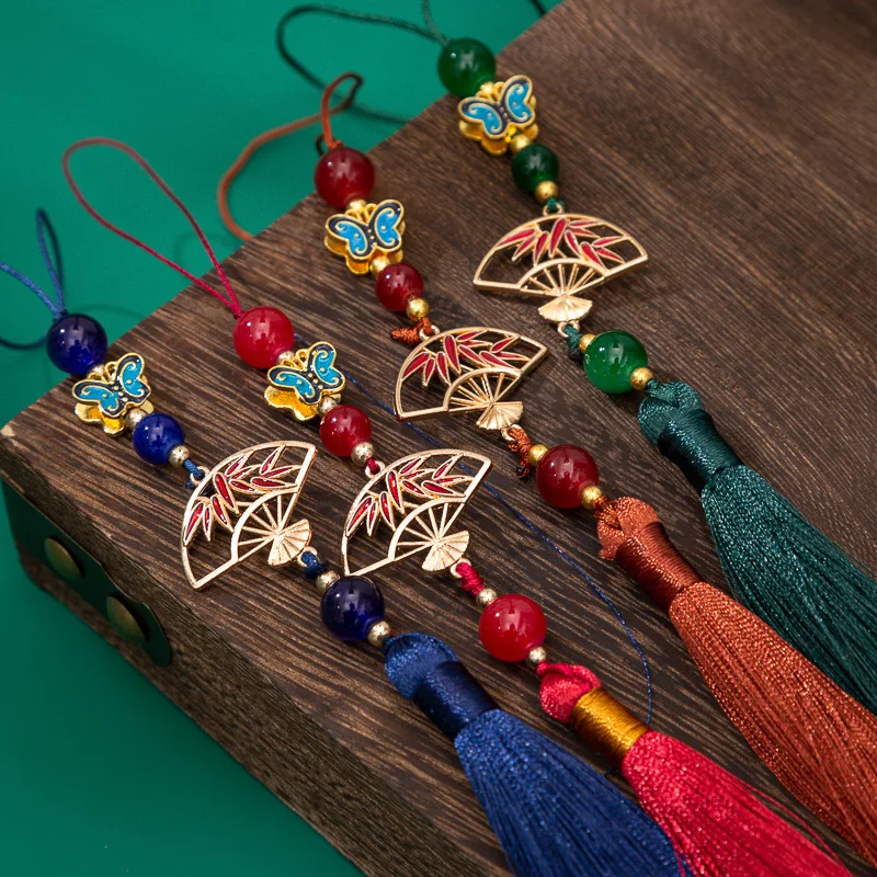 15cm 길이의 프린지 트림 태슬 스파이크 중국풍 한푸 프레스드 플래킷 앤틱 펜던트 태슬 공예용 바느질 액세서리