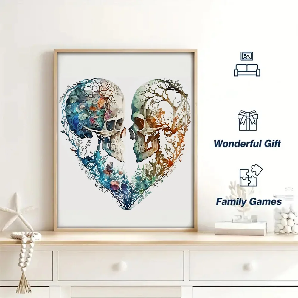 Wooden Puzzle, Heart-shaped Skull, Exploring The Mystery Of Alien Puzzles, Feeling The Charm Of Wood, Experiencing Art Gifts 2