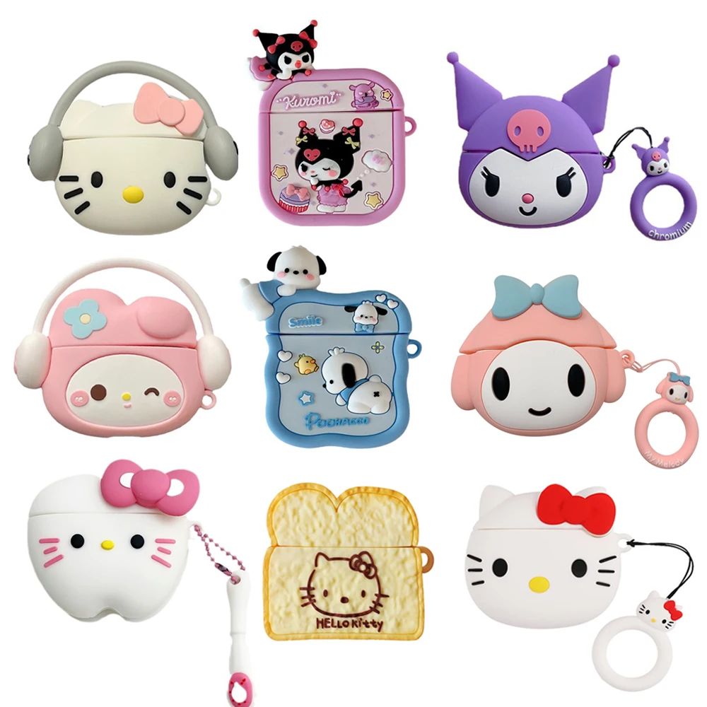 

Cartoon Sanrio Earphone Silicone Case For Airpods 2 3 Protection Cover Cute kitty Kuromi Melody Headset Cases For Air pod Pro 2