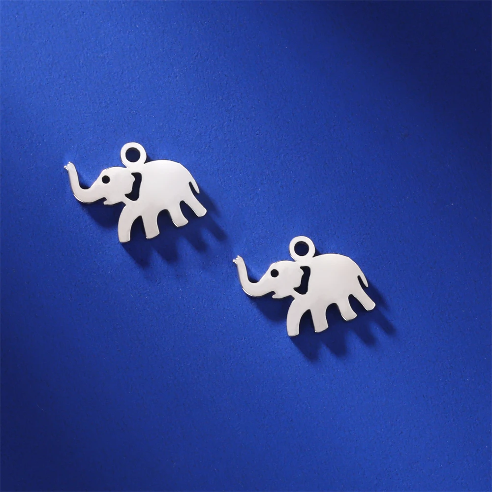 5 teile/los Großhandel niedlichen Elefanten Schmuck Charms Edelstahl Tiere winzige Anhänger Zubehör für Halskette Armband DIY machen – Detail 10