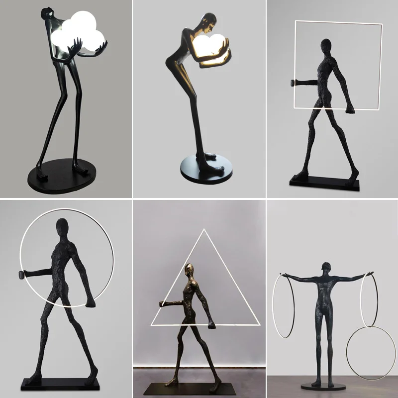 

Professional custom Nordic art body sculpture floor lamp