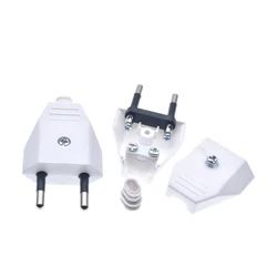 Rewirable European 2 - Pin Wireless Male Plug, 250V 2.5A CE Certified - White