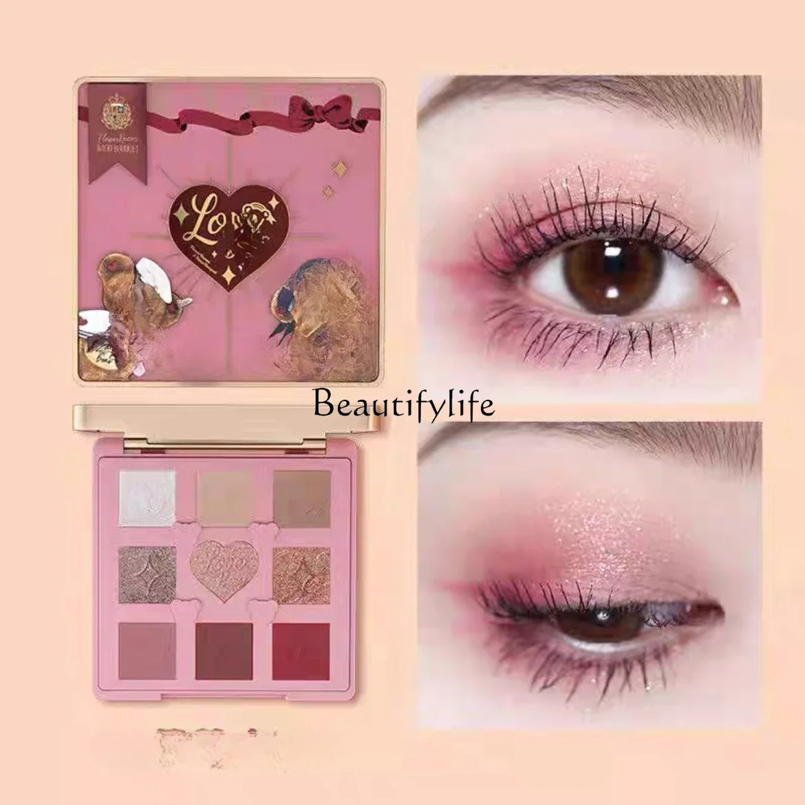 

Flower Knows Eye Shadow Nine Colors Eye Shadow Plate Delicate Shimmer Sequins Earth Colors