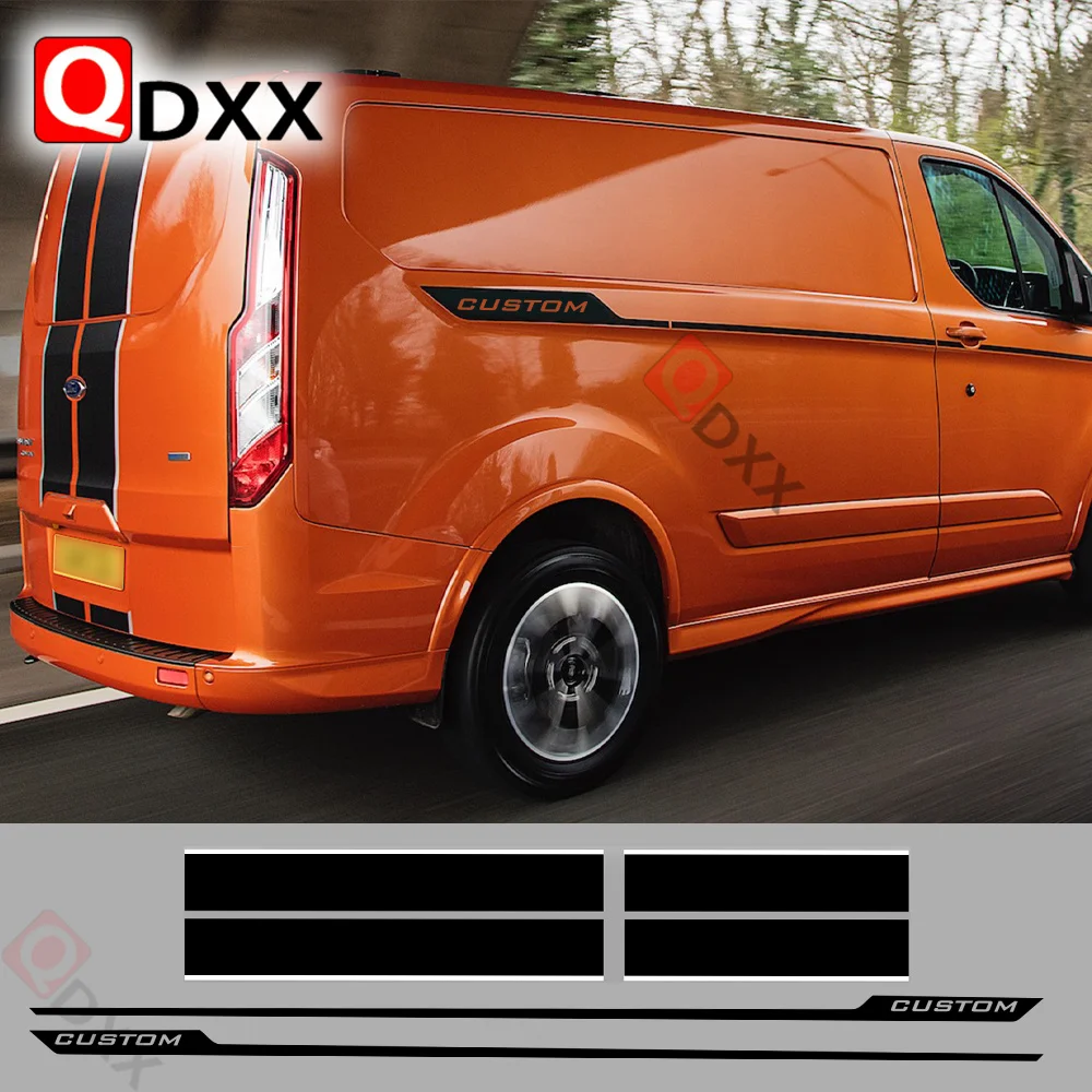 6Pcs Lot Car Body Hood Side Rear Door Sticker Per Ford Transit Tourneo Custom Camper Van Sport Decalcomanie In Vinile Accessori Auto Fai Da Te