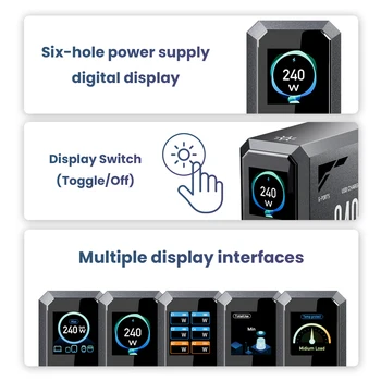 ASOMETECH 240W GaN Fast Charging Station 6 in 1 140W PD3.1 USB Type C PD QC3.0 PPS Desktop Charger For MacBook iPhone 16 Samsung 5