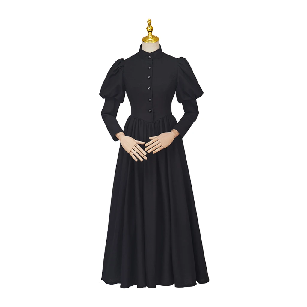 Victorian Mourning Dress Victorian Day Dress Black Bustle Dress