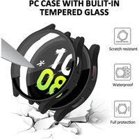 Pour Samsung Galaxy 4 5 6 7 44mm 40mm verre trempé + PC boîtier de montre de protection entièrement couvert, résistant aux chocs et aux rayures 3