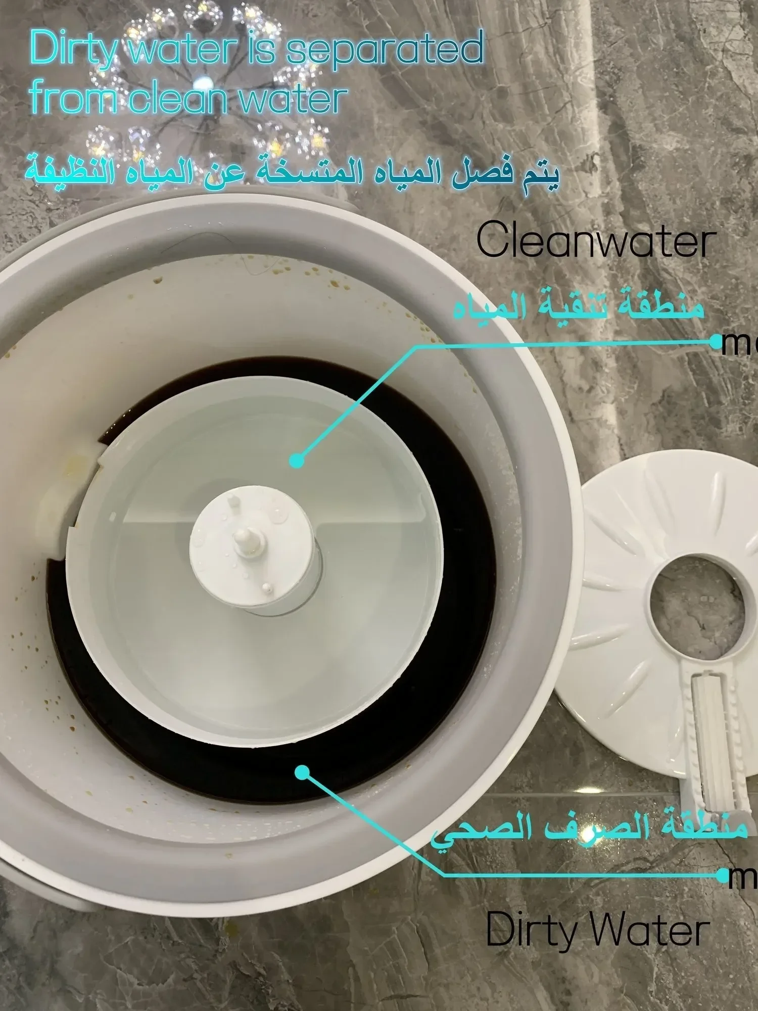 

360 Bucket Floating Cleaning Hand-washing Household Floor Tools Microfiber Mop Separation Lazy Water No With