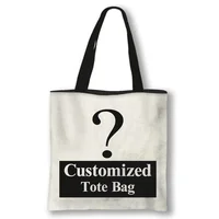 Personal Customize Women Tote Bag Linen Canvas Bag With Print Logo Custom Your Pictures Shopping Bags DIY Hand Shoulder Bags 1