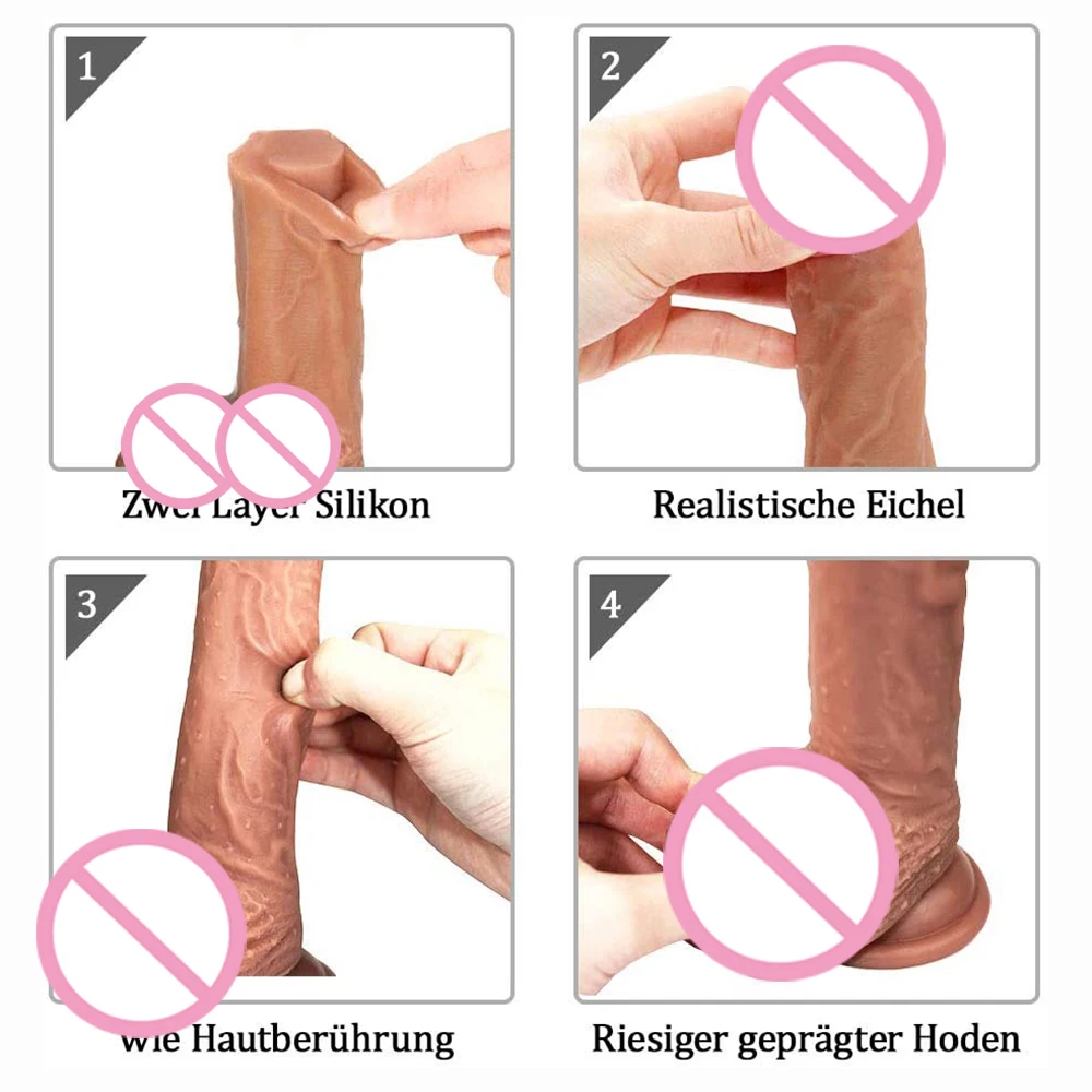 S/M/L Realistic soft Silicone Dildo Large Dildo Sex Toy for Women with Thick Glans Real Dong with Powerful Suction Cup Stiff Coc