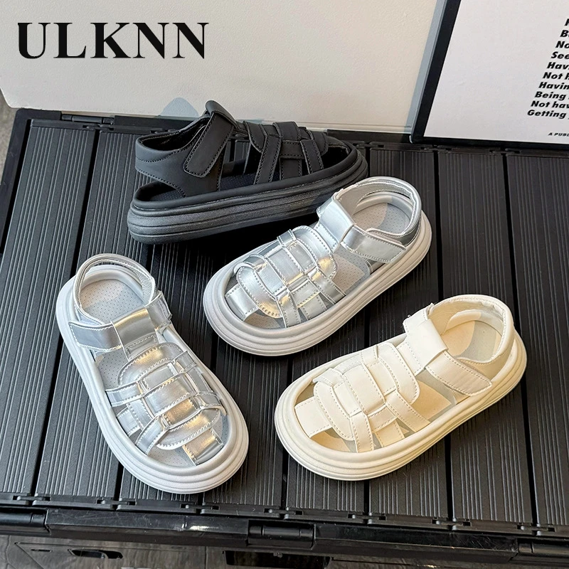 Children's Baotou Sandals Summer New Boys' Sports Style Roman Shoes Girls' Woven Sandals Soft Soled Beach Shoe Trend