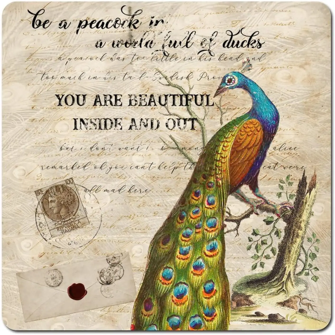 Retro Metal Sign You Are Beautiful Inside And Out Tin Signs Be A Peacock Bird Busta Segni Personalizzati Metal Wall Art