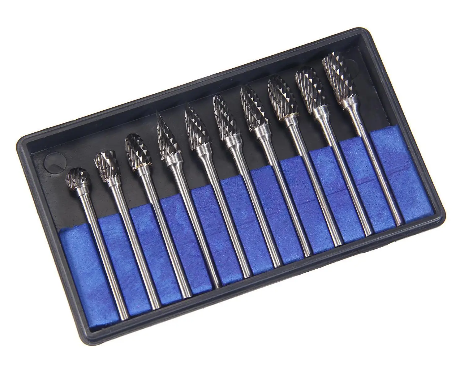 Tungsten Carbide Burrs Set 3/6MM Shank Double Cut Solid Carbide Rotary Burr Set 10pcs for Die Grinder Drill