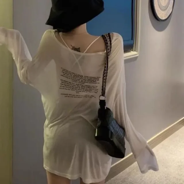 Loose T-shirts for Women Letter Pattern Simple Design Korean Style Summer Clothing Thin All-match Young Students Tops New Trendy 4