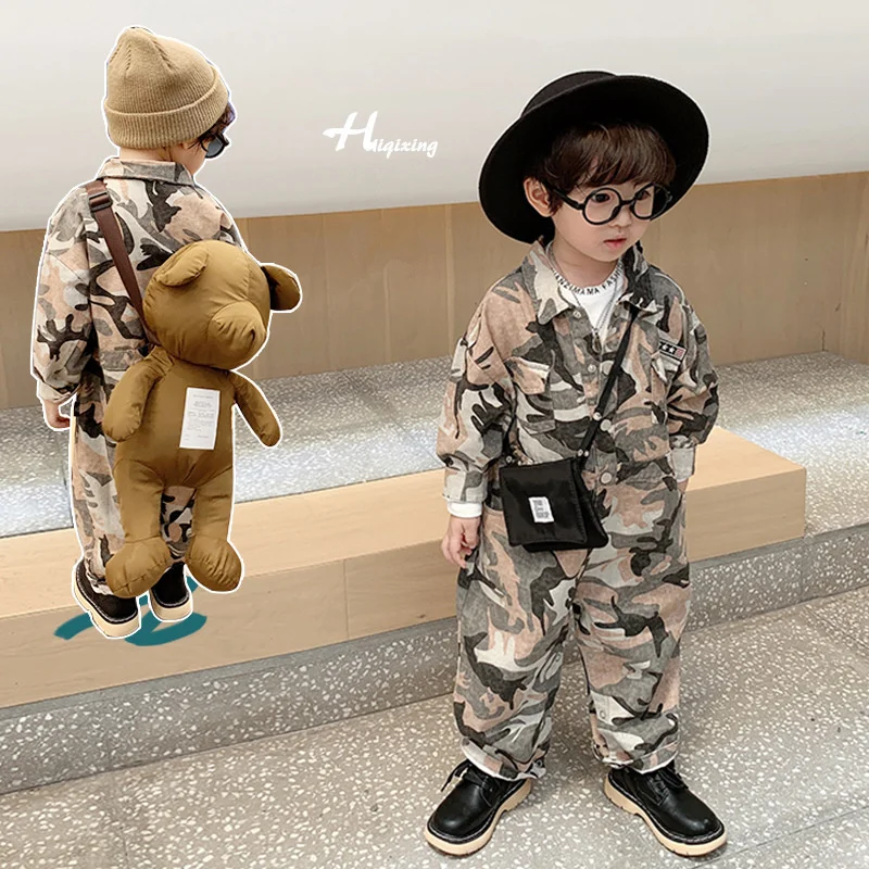 Camouflage Toddler Boy Clothes Autumn Kids Long Sleeve Jumpsuit Children Romper Playsuit Fashion Baby Overalls Boys Pants