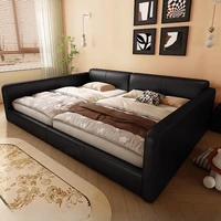 Lit De chambre moderne noir nordique pour enfants, ensemble De lit King Size pour garçons, rembourrage De couchage, meubles De maison 2