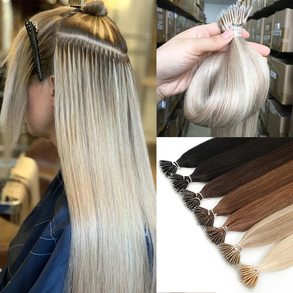 

Micro Ring Link Hair Extensions Human Hair Straight Black Blonde Brown Nano Ring Human Hair Extension Natural Human Hair 50pcs