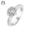 1ct Moissanite Ring D Color for Woman Wedding Jewelry with GRA 925 Sterling Sliver Plated 18k White Gold Wedding Band 1
