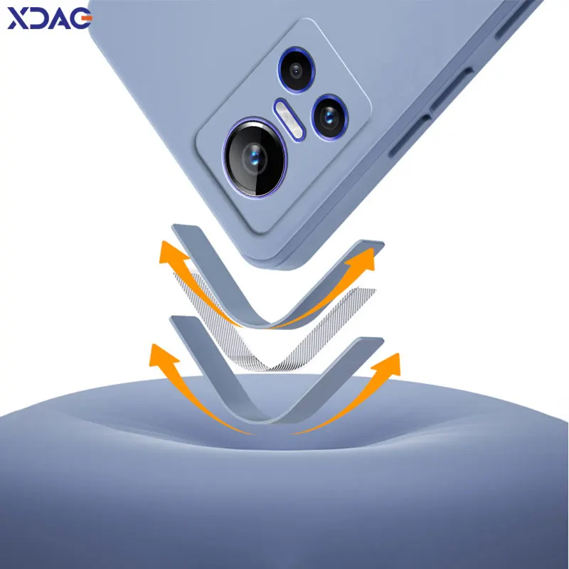 Enhanced Liquid Silicone Phone Case with Lens Protector - Soft Flocking Design for 5G Models, 80W-150W Charging Compatible