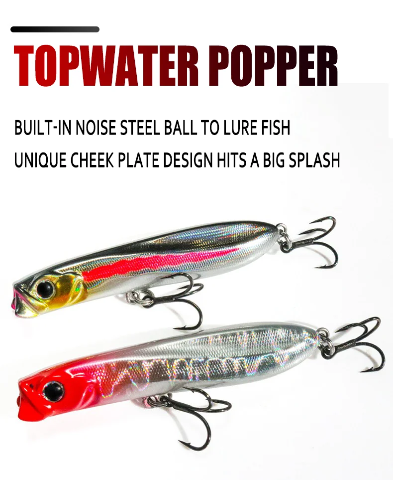 1/2Pcs Topwater Bleistift Angeln Locken 5,5g 70mm 8,5g 80mm Popper WALK'N ROLL wasser auswirkungen hund Künstliche Harten Köder – Detail 1