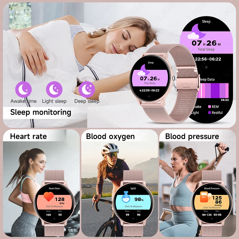 LIGE Bluetooth Smart Watch Women Dial Call Watches Men Sports Fitness Heart Rate Tracker Waterproof Smartwatch For Android IOS