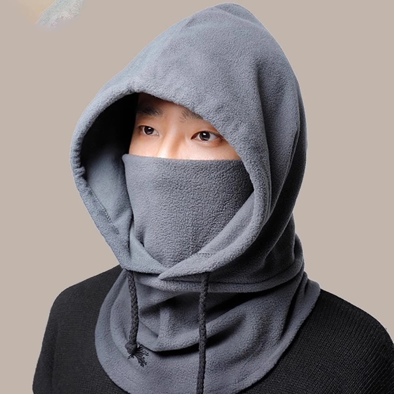 Winter Protection Snug Hat Wool Lining Beanie Windproof Thick Fleece Bonnet Anti Cold Balaclava Cycling Jogging Warm Cotton Caps