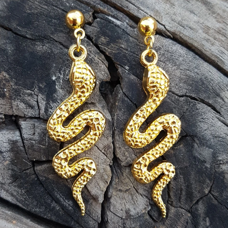 Orecchini In Ottone Dea Serpente Gotico Dichiarazione Serpente Gioielli Punk Moda Classica Regalo Donna Stile Boemia