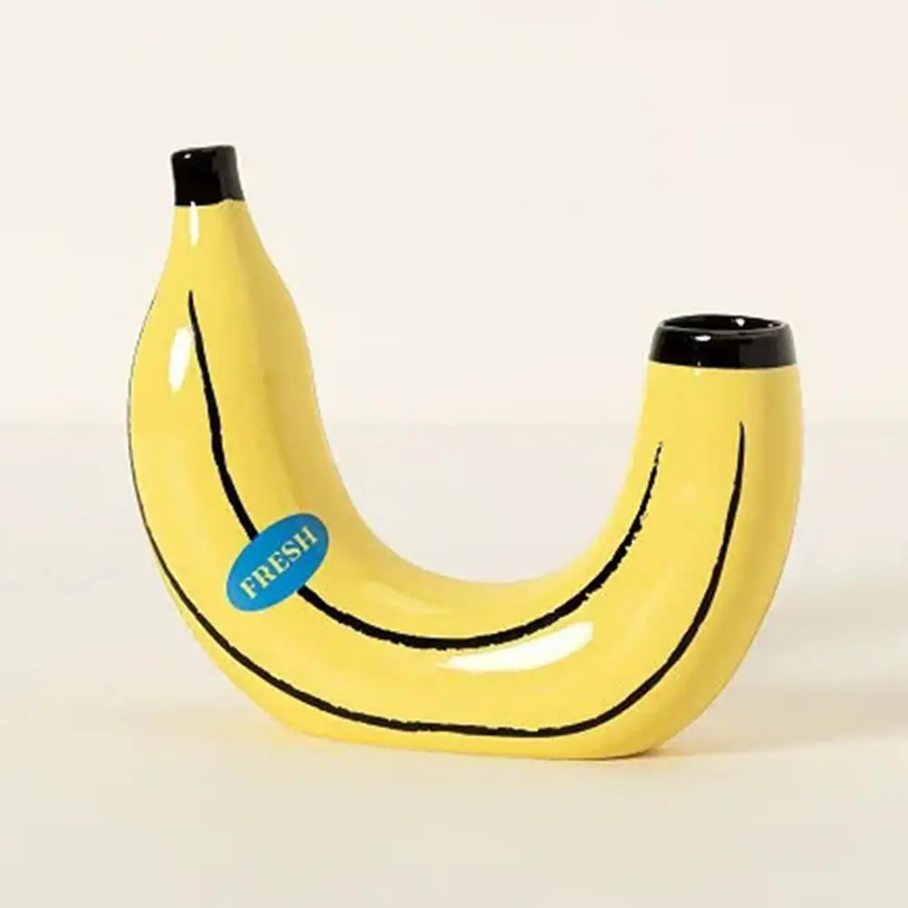 Synthetic Resin Banana Vase Modern Flower Pot Art Crafts Desktop Vase Ornament Tabletop Vase for Flowers Arrangement Home Decor 2