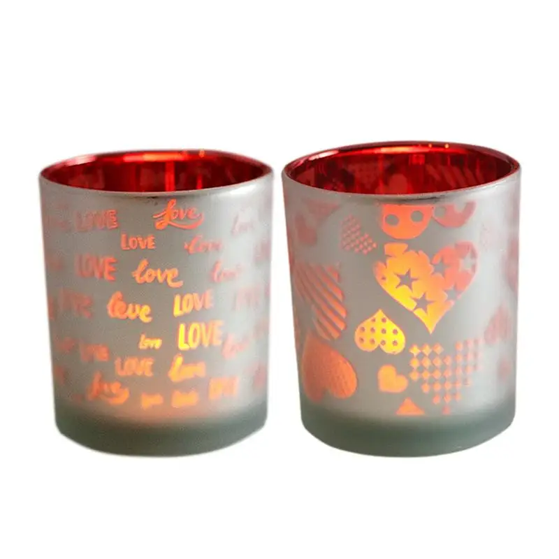 

Home Elegance Modern Tealight Candle Holder Set Small Romantic Candle Cup Valentines Day Decor Candle Holder Decoration for room