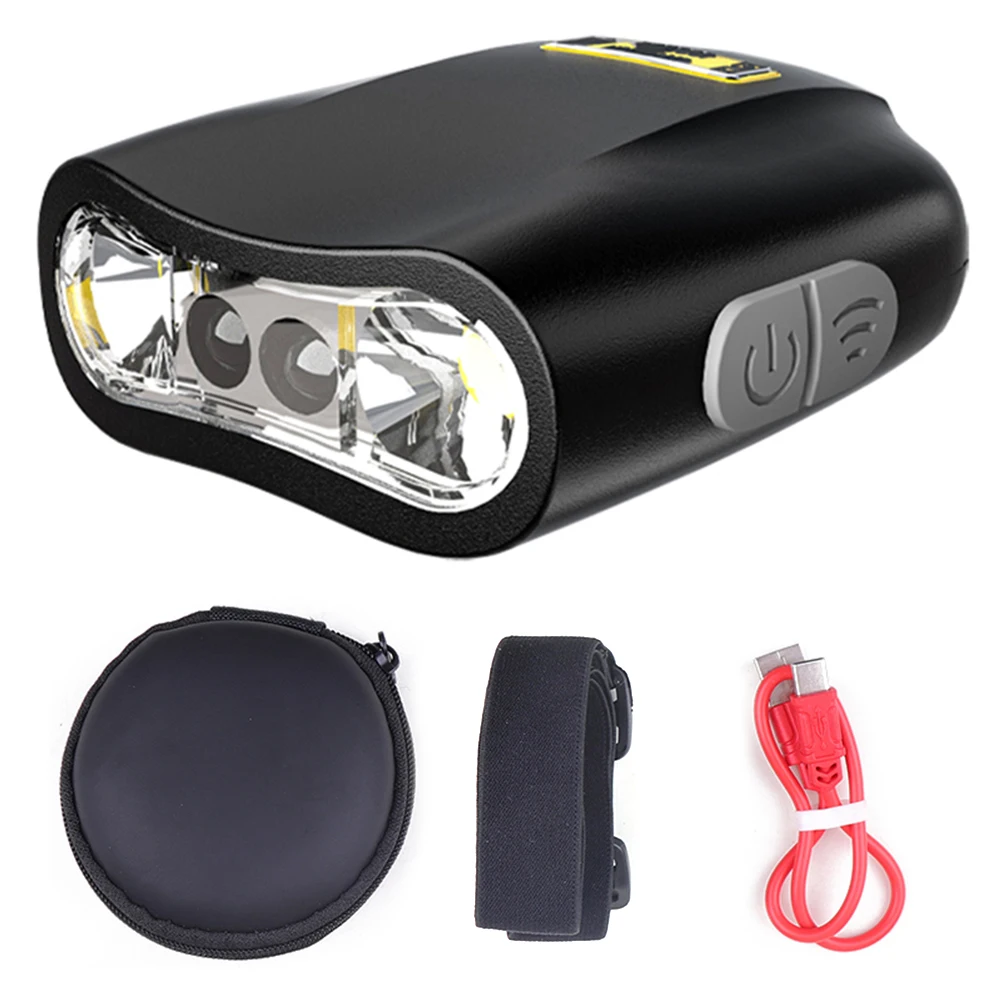 

IPX4 Waterproof LED Head Torch 2 Lighting Modes Motion Sensor Hat Visor Light Mini Cap Clip Lights for Expedition Riding Fishing