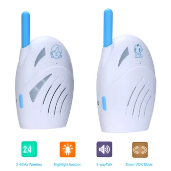 Portable Baby Monitor 2.4GHz Wireless Digital Audio Two Way Talk Crystal Clear Baby Cry Detector Sensitive Transmission Safety 4