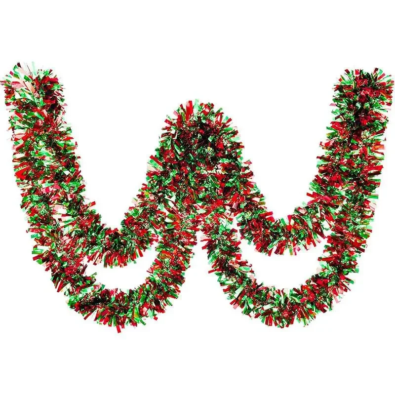 Red Green Wreath Christmas Tinsel Garlands Decoration Bar Tops 6
