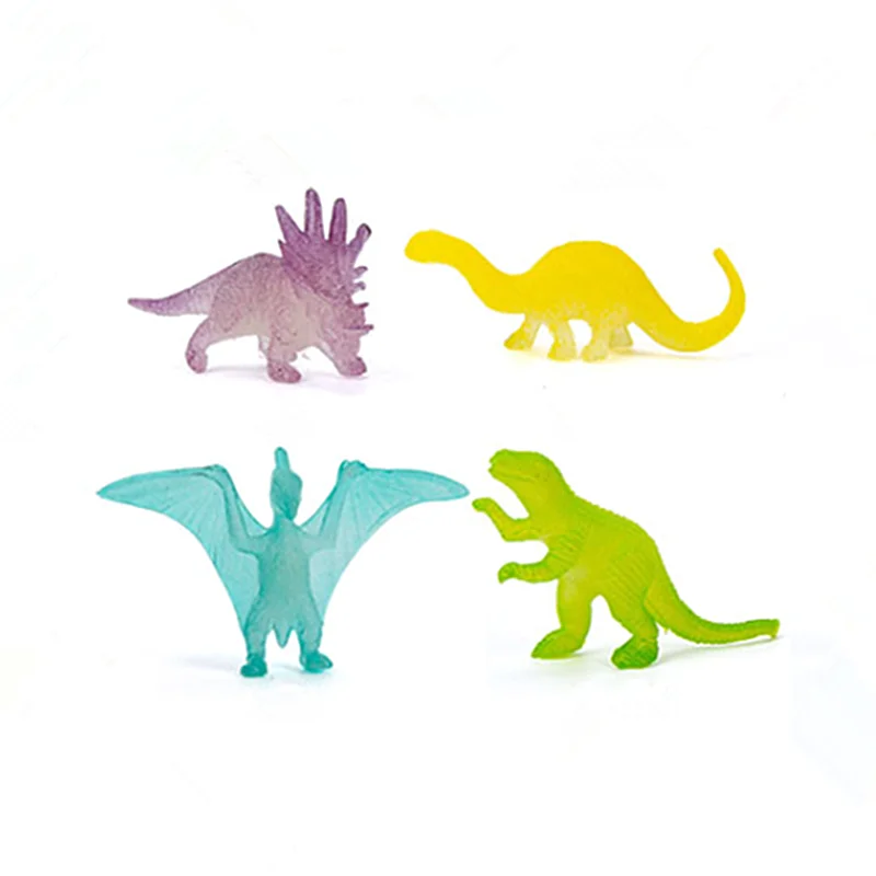 16pcs Luminous Mini Dinosaur Model Toy Plastic Glow in the Dark Decoration Children Boy Gift