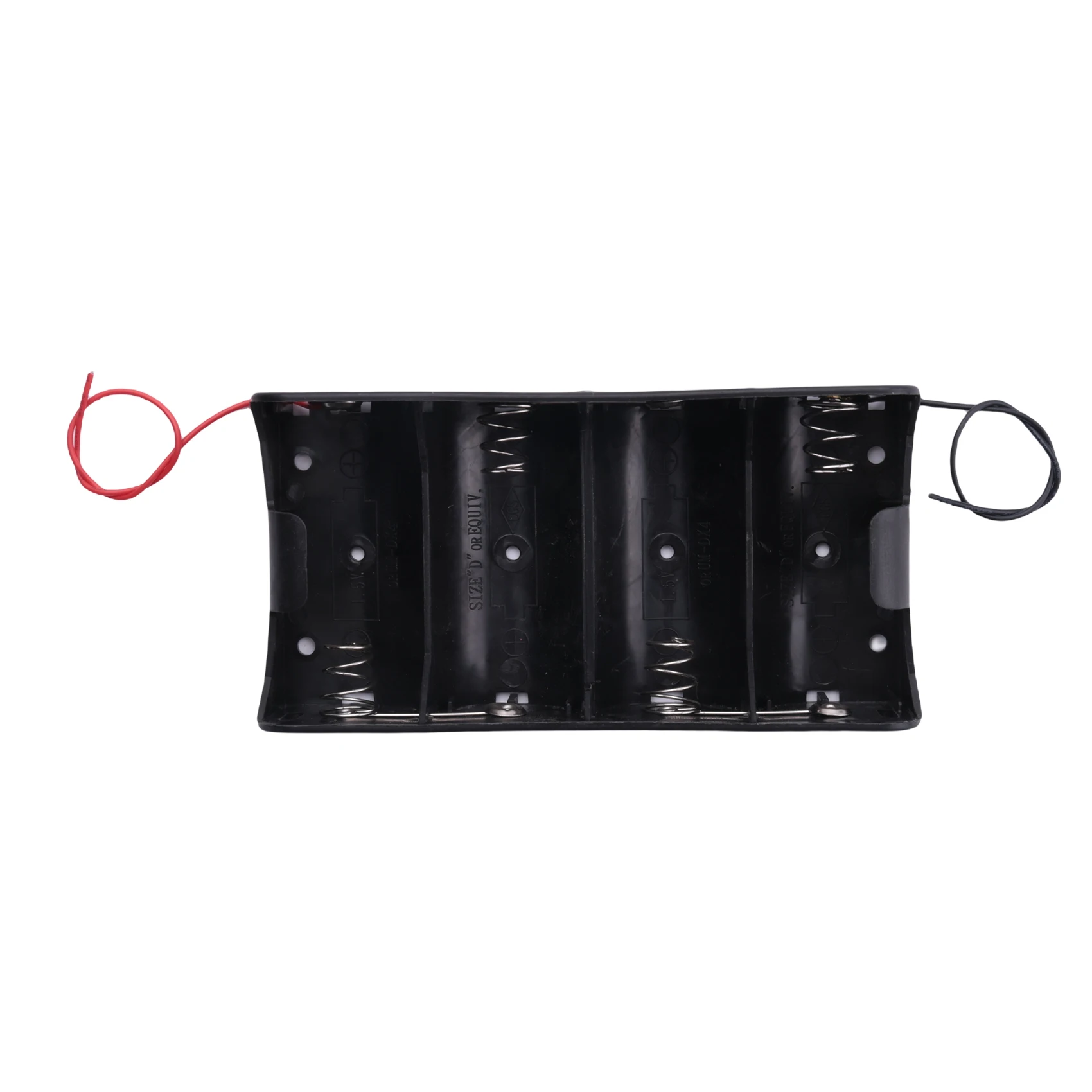 

Spring Clip Black 4 x 1.5V D Size Battery Batteries Holder Case