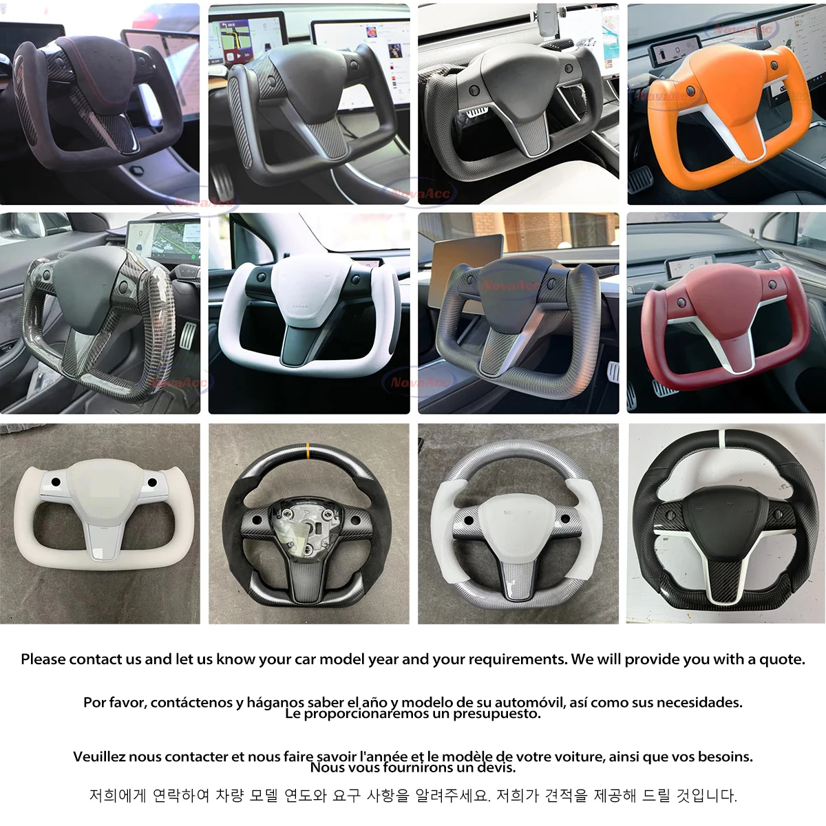 NovaAcc 新しいヨークステアリングホイールテスラモデル 3 ハイランド