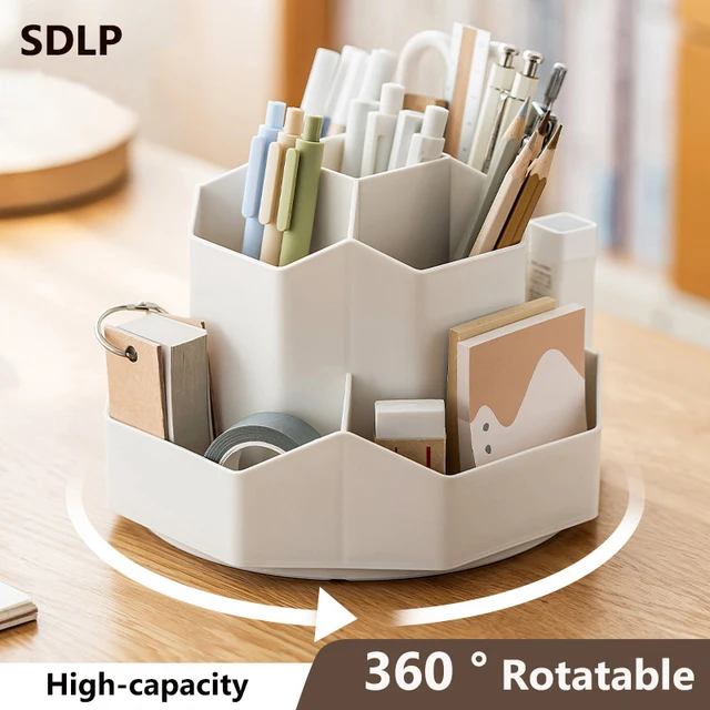 360° Rotatable Desk Pen Holder - Large Capacity Organizer