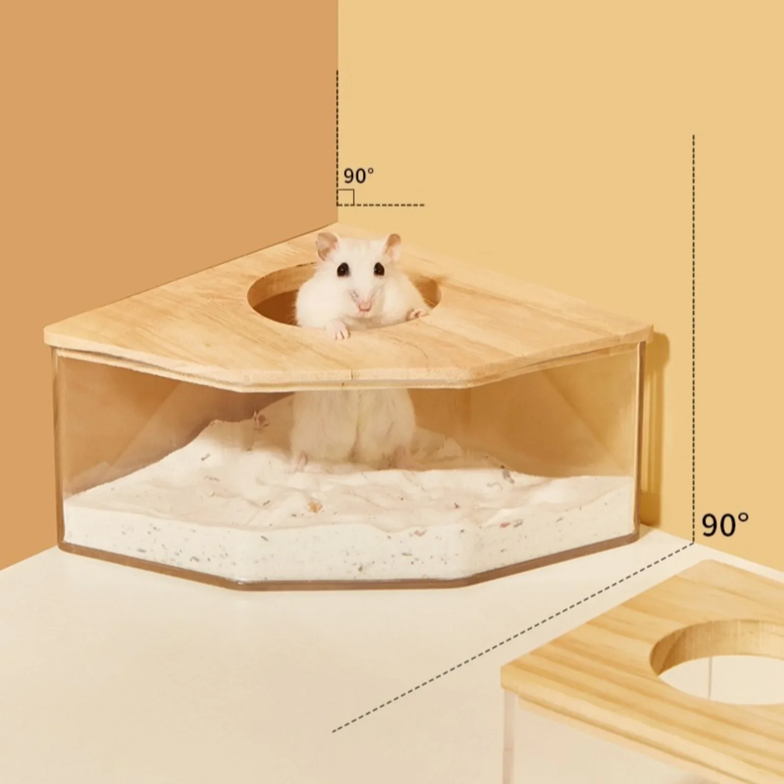 Hamster Bathroom House Sandbox Full Transparent Urine Sand Basin Golden Bear Supplies Sand Bath Container Small Pet Bathroom 햄스터