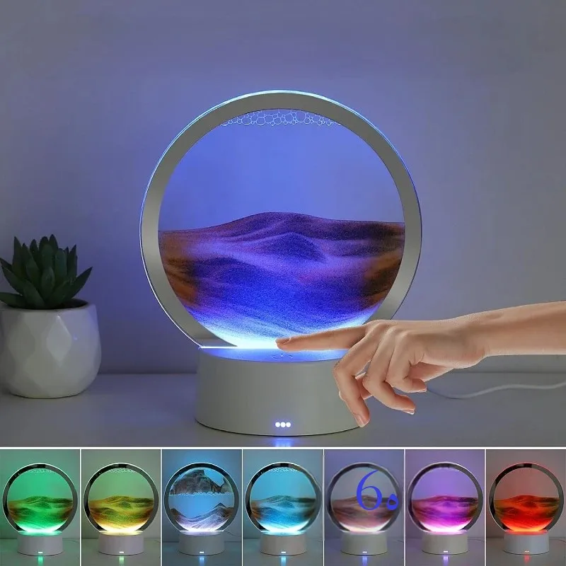 مصباح رمل متحرك RGB ثلاثي الأبعاد