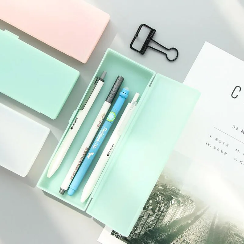 Pencil Cases Stationery Box Transparent Plastic For Students Without Printing Simple Low Carbon Environmental Protection